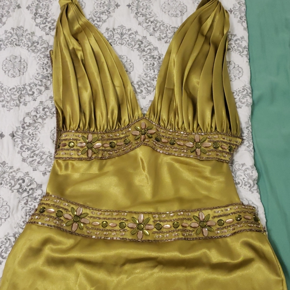 Formal greenish dress gorgeous detailing